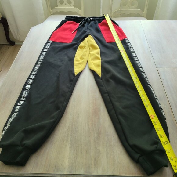 I.AM.GIA Women’s High Rise Color Block Jogger Sweatpants S Black Red Yellow - Picture 6 of 10